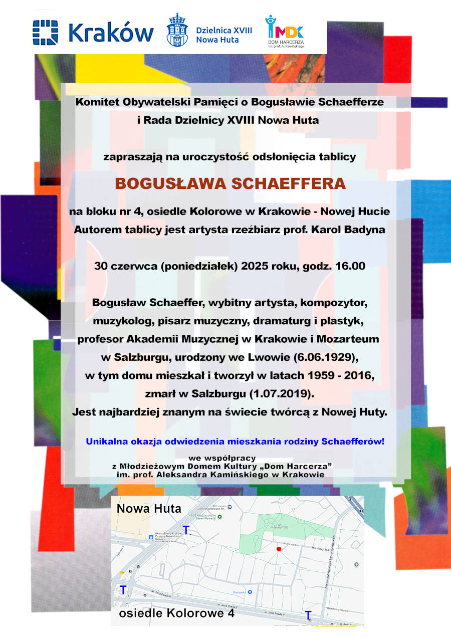 uroczystość odsłonięcia tablicy BOGUSŁAWA SCHAEFFERA